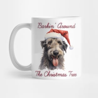 Christmas Irish Wolfhound Dog in Santa Hat Mug